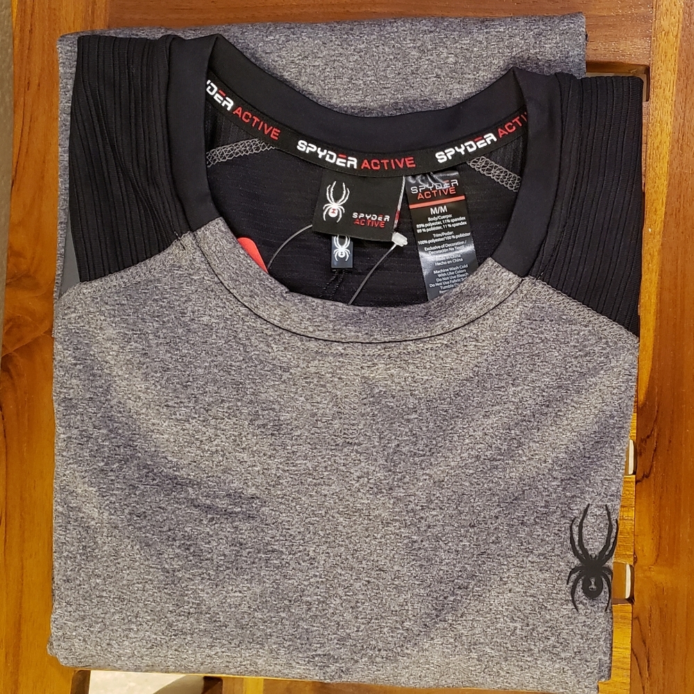 NWT Spyder Active Men’s Grey Performance Long Sleeve Shirt Size: L